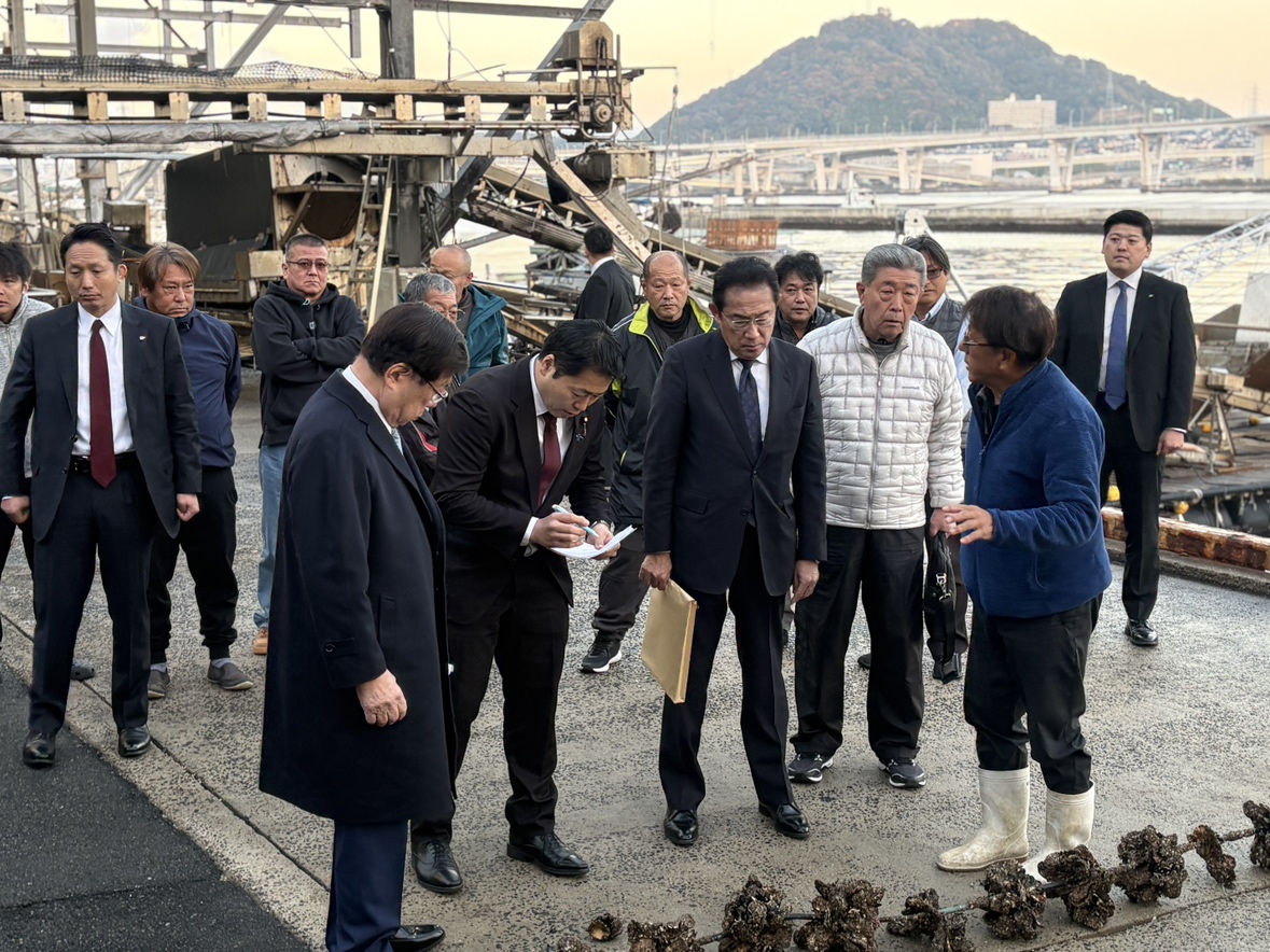 牡蠣養殖の現場視察